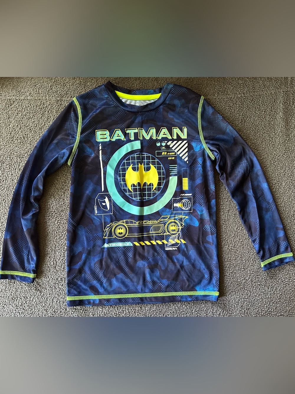 jumping beans Batman Navy Blue Long Sleeve Tee with Yellow Accents